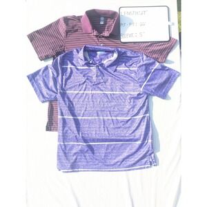 PGA‎ TOUR Golf Polo Shirt Striped Athletic Training XL Bundle of 2